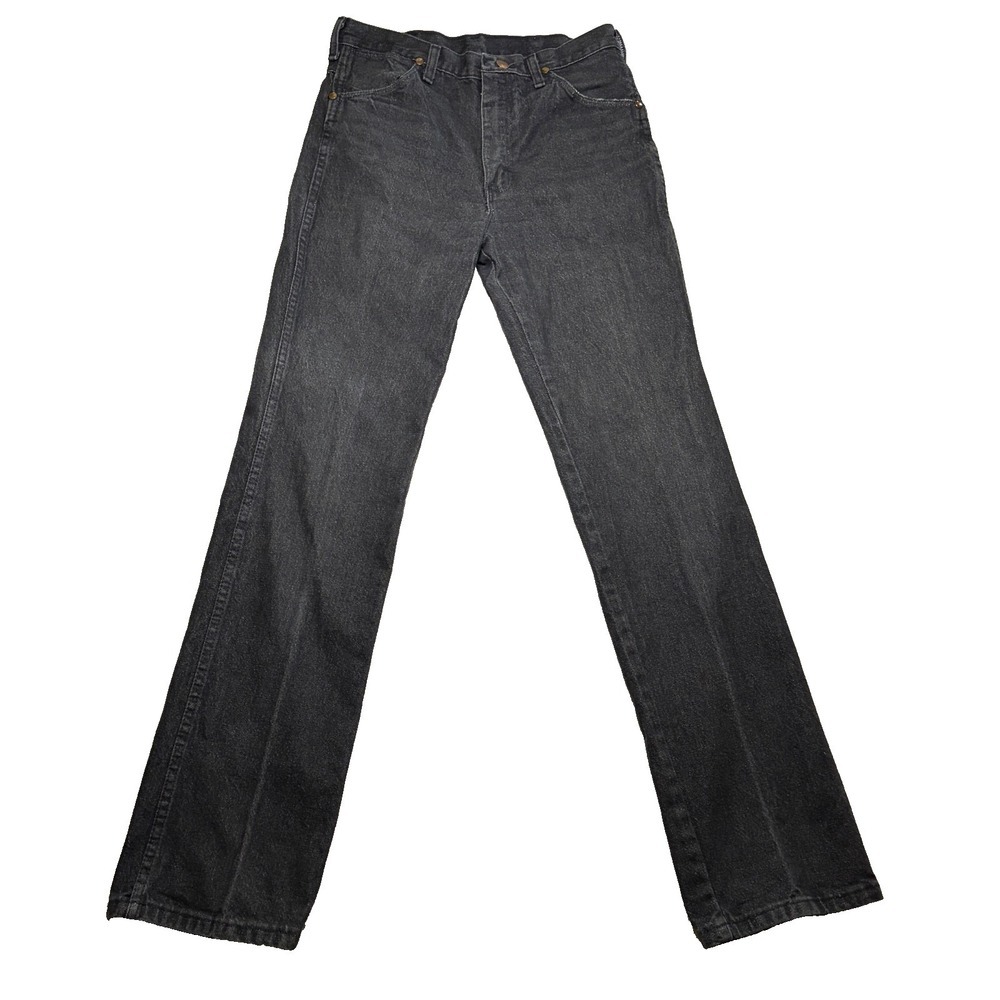 VTG 70s Wrangler Jeans 936BLK (Fits 31x34) Cowboy Cut Black Scovill Zip USA Made